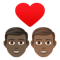 Couple with Heart- Man- Man- Dark Skin Tone- Medium-Dark Skin Tone emoji on Emojione